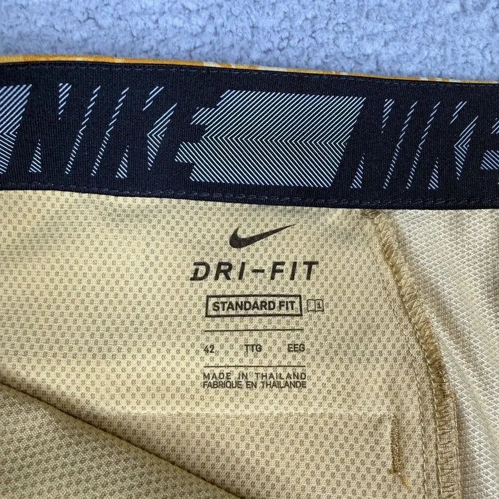 Nike Golf Shorts Mens 42 Gold Camo Dri Fit Flex‎ Performance Stretch BV0383-723